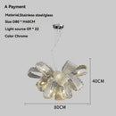 Axyaa Glass Flower Ring Pendant: Nordic Light Luxury Modern Dining Room Fixture