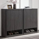 Axyaa 44" Tall Modern Shoe Cabinet with Doors & 4 Shelves - 6-Tier Organizer