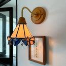 Axyaa Butterfly Glass LED Wall Light Copper Arm Applique Murale