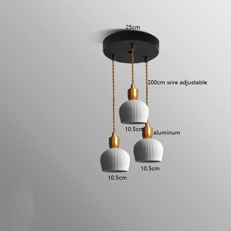 Axyaa Walnut Ceramic Nordic LED Pendant Lights - Japanese Style Modern Hanging Lamp