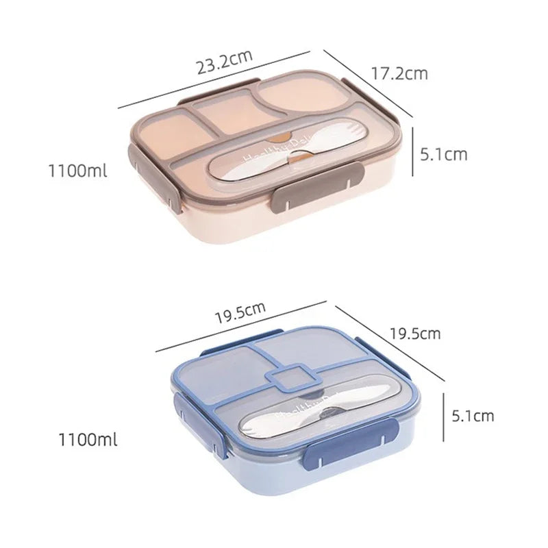 Axyaa 3 Compartment Microwavable Lunch Box Container