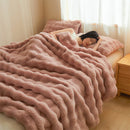 Axyaa Cozy Faux Rabbit Fur Blanket, Thick Winter Warm Plush Throw Blanket