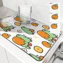 Axyaa Cartoon Dragon Kitchen Drying Mat - Anti-slip & Absorbent Drain Pad