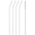 Axyaa Glass Straws Set - High Borosilicate Bent 8pcs Drinking Straw Pack
