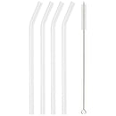 Axyaa Glass Straws Set - High Borosilicate Bent 8pcs Drinking Straw Pack