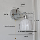 Axyaa Clear Glass LED Wall Lamp with Pull Chain Switch, Rotating Up Down Light