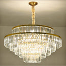 Axyaa Golden Crystal LED Chandelier for Elegant Living Spaces