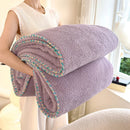 Axyaa White Milk Fleece Throw Blanket - Soft & Cozy All Season Knitted Plush Blanket