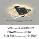 Axyaa LED Ceiling Light Black/Gold Remote Control Modern Home Lighting Fixtures
