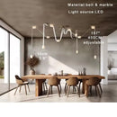 Axyaa Modern Brown Waistband Pendant Light with Artificial Marble Lampshade