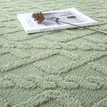 Axyaa Plush Jacquard Carpet Anti-Slip Rug - Gray Beige Simple Home Floor Cover
