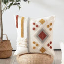 Axyaa Boho Style Ivory Burt Orang Tufted Cushion Cover for Living Room Bedroom