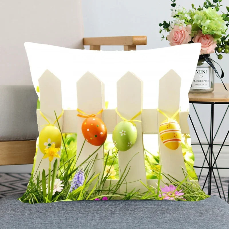 Axyaa Satin Fabric Easter Pillow Case Set for Wedding and Home Decor