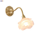 Axyaa Copper Arm Frosted Glass LED Wall Lamp for Stair Loft Bedroom Living Room