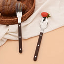 Axyaa Stainless Steel Steak Knife Set with Wooden Handles