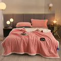Axyaa Winter Thicken Flannel Sofa Blanket, Double-Sided Warmth for Living Room