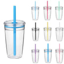 Axyaa 450ml Cute Clear Straw Water Tumbler Bottle - Ideal for Cold Drinks & Juices