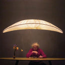 Axyaa Nordic Fabric LED Pendant Lights: Minimalist Retro Decor for Home, Restaurant, Bar.