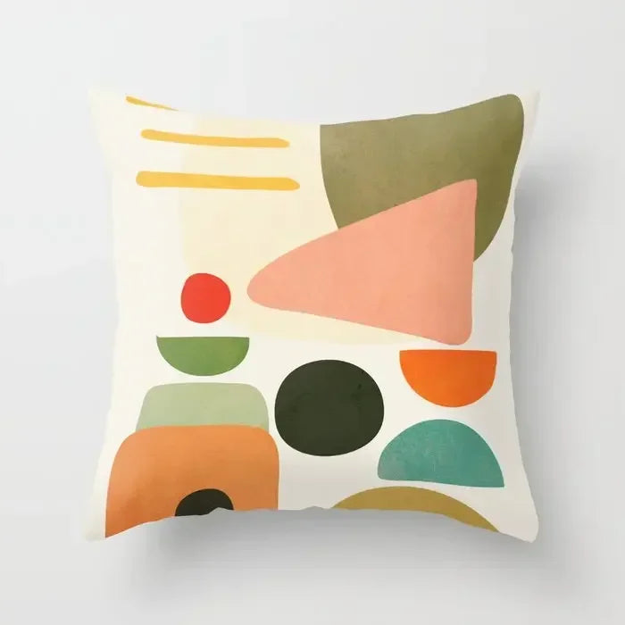 Pink Brown Geometric Pillows Case 45*45cm - Axyaa Decorative Cushions Cover