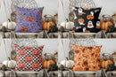 Axyaa Witch Hats & Pumpkin Skull Pillow Cover for Sofa, Bedroom, Car