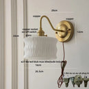 Axyaa Green Glass LED Wall Light with Copper Knob Switch