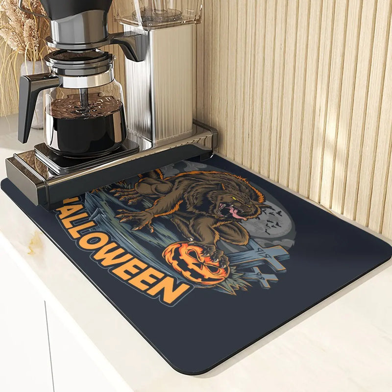 Axyaa Halloween Style Silicone Kitchen Mat