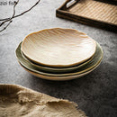 Axyaa Stone Patterned Ceramic Serving Plates for Molecular Cuisine and Desserts