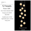 Axyaa Glass Ball LED Ceiling Chandelier for Modern Luxury Home Decor