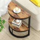 Axyaa Semi Circle End Table with Storage, Small Half Round Side Table for Sofa