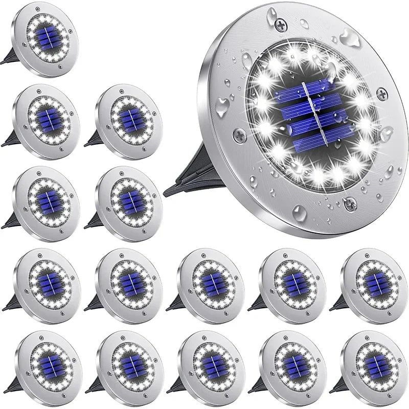 Axyaa Solar LED Disk Light for Garden Outdoor Decoration