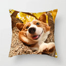 Axyaa Dog Pig Pattern Polyester Throw Pillow Cover Home Decor Pillowcases 45 x 45cm
