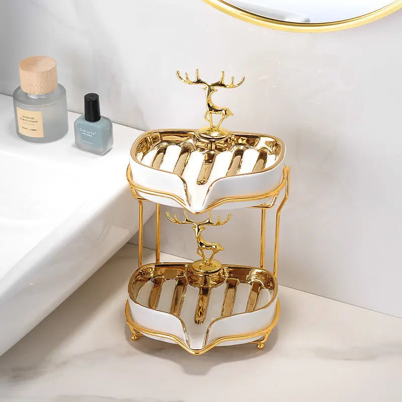 Axya Gold Soap Box Wall Mounted High-Grade Storage Rack