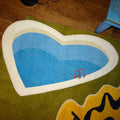 Axyaa Love Shape Carpet: Creative Swimming Pool Design for Living Room, Bedroom, Coffee Table Mats