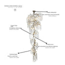 Axyaa Crystal Branch Hanging Chandelier for High Ceilings Staircase Loft/Branch Chandelier
