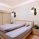 Axyaa LED Wall Lamp: Retro Metal Light with Glass Shade for Home Decor