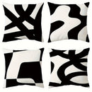 Axyaa Simple Black Line Printed Pillowcase for Living Room Sofa Chair, Home Decor