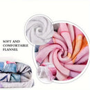 Axyaa Peacock Feather Pattern Flannel Blanket: Soft, Warm & All Season