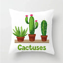 Axyaa Cactus Plants Pattern Cushion Cover Throw Pillow Decor Sofa Pillowcase