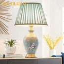 Axyaa Ceramic Flower Table Lamp with Remote Control