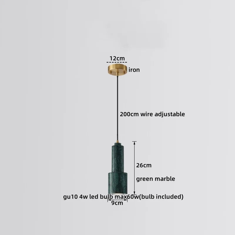 Axyaa Marble Copper LED Pendant Lamp for Modern Interiors