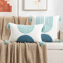 Axyaa Bohemian Tufted Tassel Pillowcase Set