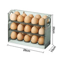 Axyaa 3-Layer Flip Egg Storage Rack for Fridge - Space Saver Egg Organizer Shelf