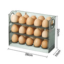 Axyaa 3-Layer Flip Egg Storage Rack for Fridge - Space Saver Egg Organizer Shelf