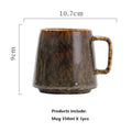 Axyaa Vintage Ceramic Mug, 350ml, Couple Handle Cup, Coffee Tea Cups