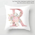 Axyaa Pink Letterwork Cushion Cover 45*45cm, Wedding Party Decor, Elegant Wedding Pillow