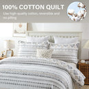 Axyaa Boho Quilt Set King Size 100% Cotton Lightweight Reversible Bedspreads
