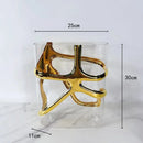 Axyaa Gold Edge Geometric Glass Vase: Elegant Terrarium for Home Decor and Flower Arrangements