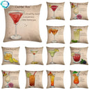 Martini Tequila Print Cushion Cover - Creative Home Decor by Axyaa