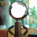 Axyaa Solid Wood USB Rechargeable Desk Lamp with Stepless Dimming