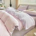 Axyaa Solid Color Cotton 4-Piece Set: Mattress, Bed Sheet, Quilt Cover - Super Soft